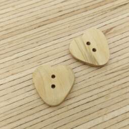 Bio Knopf aus Olivenholz gelasert (H 354-36) - Herz (Ø 23 mm)