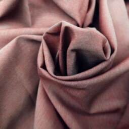 Bio Chambray (Baumwolle, Webstoff) - anthrazit/rot