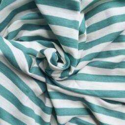 Wolle/Lyocell Biojersey - Streifen dusty mint