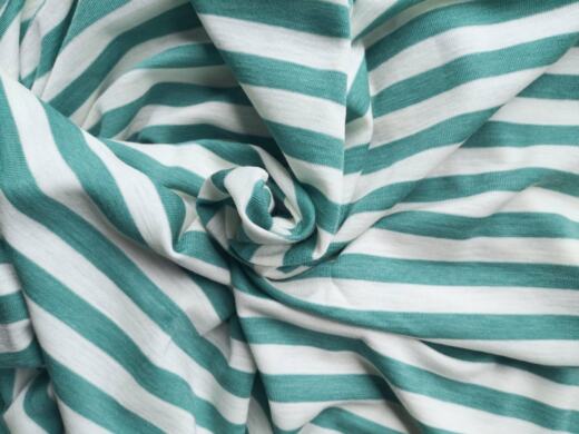 Wolle/Lyocell Biojersey - Streifen dusty mint