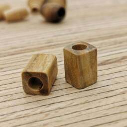 Zwei quaderförmige Bio Olivenholz Perlen (H1035-20) - Ø 12,5 mm