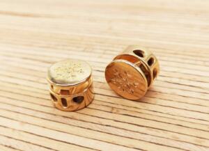2 Metall Kordelstopper "Schneeflocke" für 3 mm Kordeln - gold