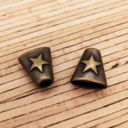 2 Metall Kordelenden "Stern" für 4mm Kordeln – Bild 2