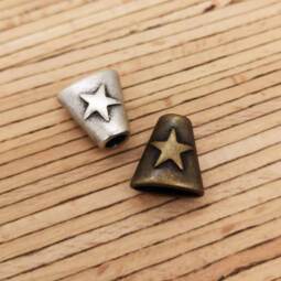 2 Metall Kordelenden "Stern" für 4 mm Kordeln - verschiedene Farben