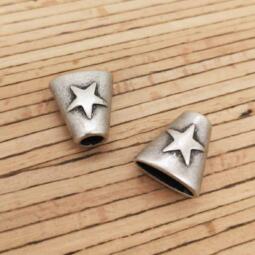 2 Metall Kordelenden "Stern" für 4mm Kordeln – Bild 3