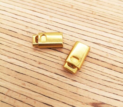 2 Metall Kordelstopper flach für 4 mm Kordeln
