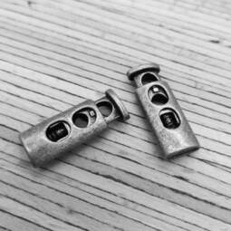 2 Metall Kordelstopper oval für 5 mm Kordeln - verschiedene Farben