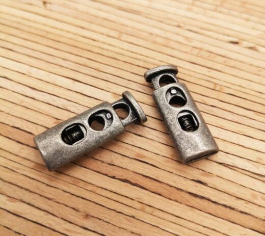 2 Metall Kordelstopper oval für 5mm Kordeln