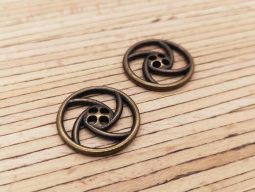 Ein Bio Metallknopf (M6444-20) - Windrad (Ø 20 mm)