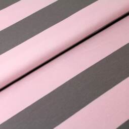 Biojersey - Stoffonkel - Blockstreifen rosa-grau