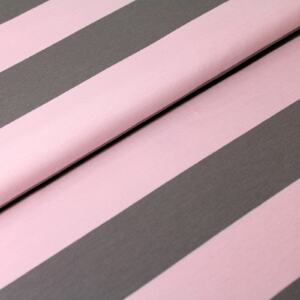 Biojersey - Stoffonkel - Blockstreifen rosa/grau