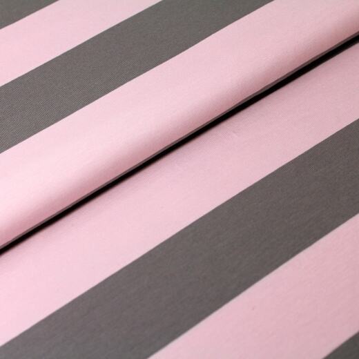 Biojersey - Stoffonkel - Blockstreifen rosa-grau