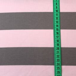 Biojersey - Stoffonkel - Blockstreifen rosa-grau – Bild 2