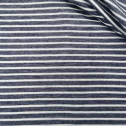Wolle/Lyocell Biojersey - ungleiche Streifen sturmblau