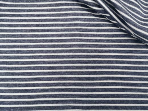 Wolle/Lyocell Biojersey - ungleiche Streifen sturmblau
