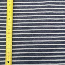 Wolle/Lyocell Biojersey - ungleiche Streifen sturmblau – Bild 3