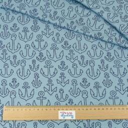 Wolle/Seide Biojersey - Anker hellblau – Bild 2