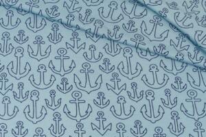 Wolle/Seide Biojersey - Anker hellblau