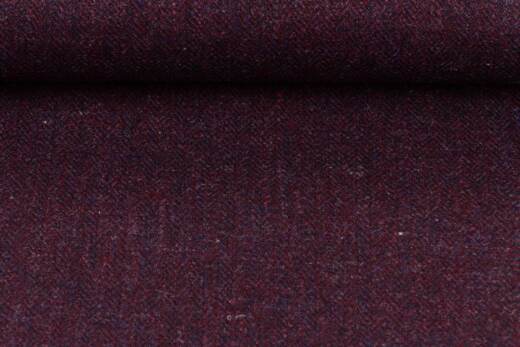 Bio Fischgrat Mantelloden aus 100% Wolle - navy/bordeaux