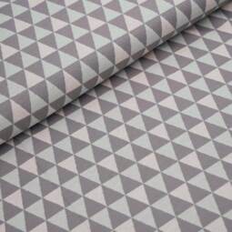 Bio Jacquardjersey - Stoffonkel - Dreiecke grau