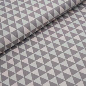 Bio Jacquardjersey - Stoffonkel - Dreiecke grau