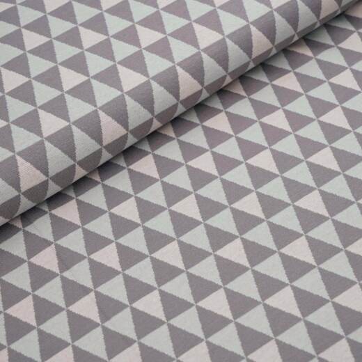 Bio Jacquardjersey - Stoffonkel - Dreiecke grau