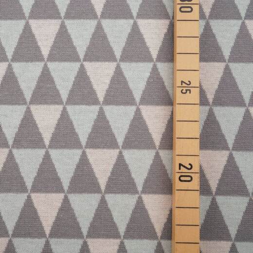 Bio Jacquardjersey - Stoffonkel - Dreiecke grau