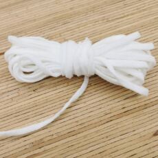 weiches rund gestricktes Gummiband 5mm - weiß - verschiedene Längen
