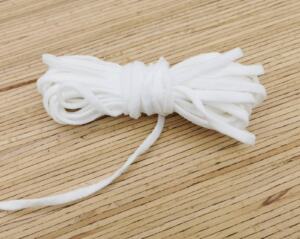 weiches rund gestricktes Gummiband 5mm - weiß