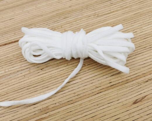 weiches rund gestricktes Gummiband 5mm - weiß
