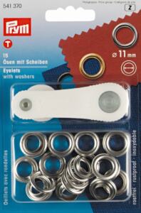 Prym 11mm Ösen mit Scheiben (inkl. Werkzeug) - silber (541 370)