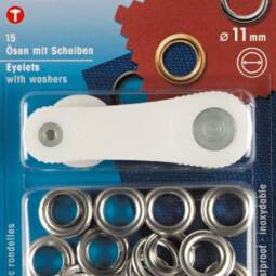 Prym 11mm Ösen mit Scheiben (inkl. Werkzeug) - silber (541 370)