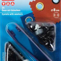 Prym 8mm Ösen mit Scheiben (inkl. Werkzeug) - brüniert dunkel (541 376)