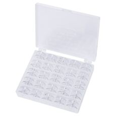 Spulenbox mit 25 Spulen - transparent & stapelbar
