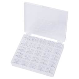 Spulenbox mit 25 Spulen - transparent & stapelbar