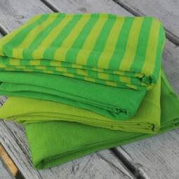 Wolle/Seide Biojersey - Streifen frühlingsgrün/grün – Bild 4