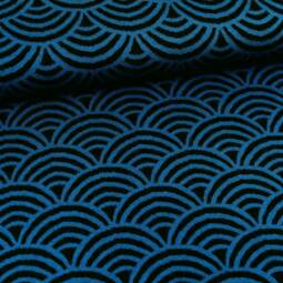 Bio Kuscheljacquard - Stoffonkel - Rainbow - schwarz/blau