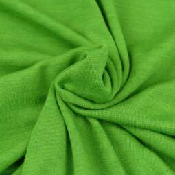 110cm Reststück: Wolle/Seide Biojersey - Miniminiminiringel frühlingsgrün/grün (schmale Breite)