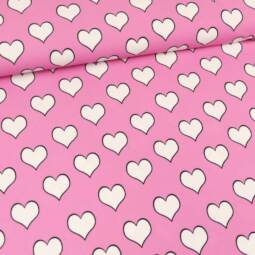 Bade-/Sportjersey - Hearts white on Milkshake