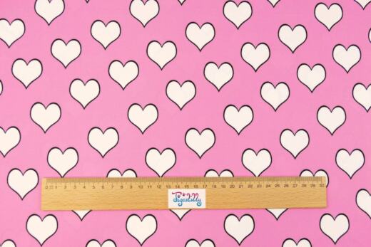 Bade-/Sportjersey - Hearts white on Milkshake