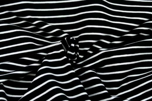 Biojersey - Tigerlilly - klassische Streifen schwarz/weiß