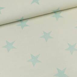Bio Jacquard (Baumwolle, Webstoff) - Amandine Cha - Große Sterne céramique (mint)