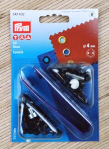 50 Stück Prym 4mm Ösen inkl. Werkzeug - brüniert dunkel (542 402)