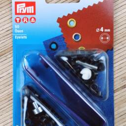 50 Stück Prym 4mm Ösen inkl. Werkzeug - brüniert dunkel (542 402)