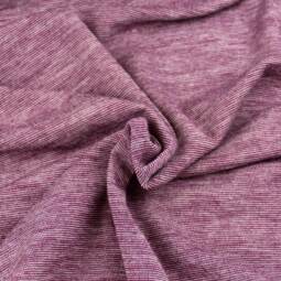 Bio Wolljersey - Miniminiminiringel purple/naturweiß