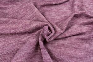 Bio Wolljersey - Miniminiminiringel purple/naturweiß