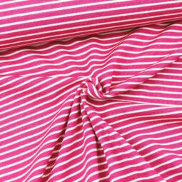 B-Ware A1: Bio Wolljersey (Interlock) - Wenderingel himbeerpink/naturweiß/lila – Bild 3
