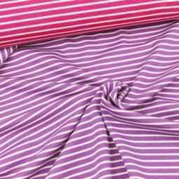B-Ware A1: Bio Wolljersey (Interlock) - Wenderingel himbeerpink/naturweiß/lila – Bild 4