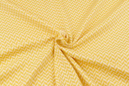 Bio Jacquardjersey - Tigerlilly - Fischgrät maisgelb
