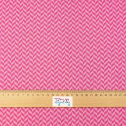 Bio Jacquardjersey - Tigerlilly - Fischgrät pink – Bild 3